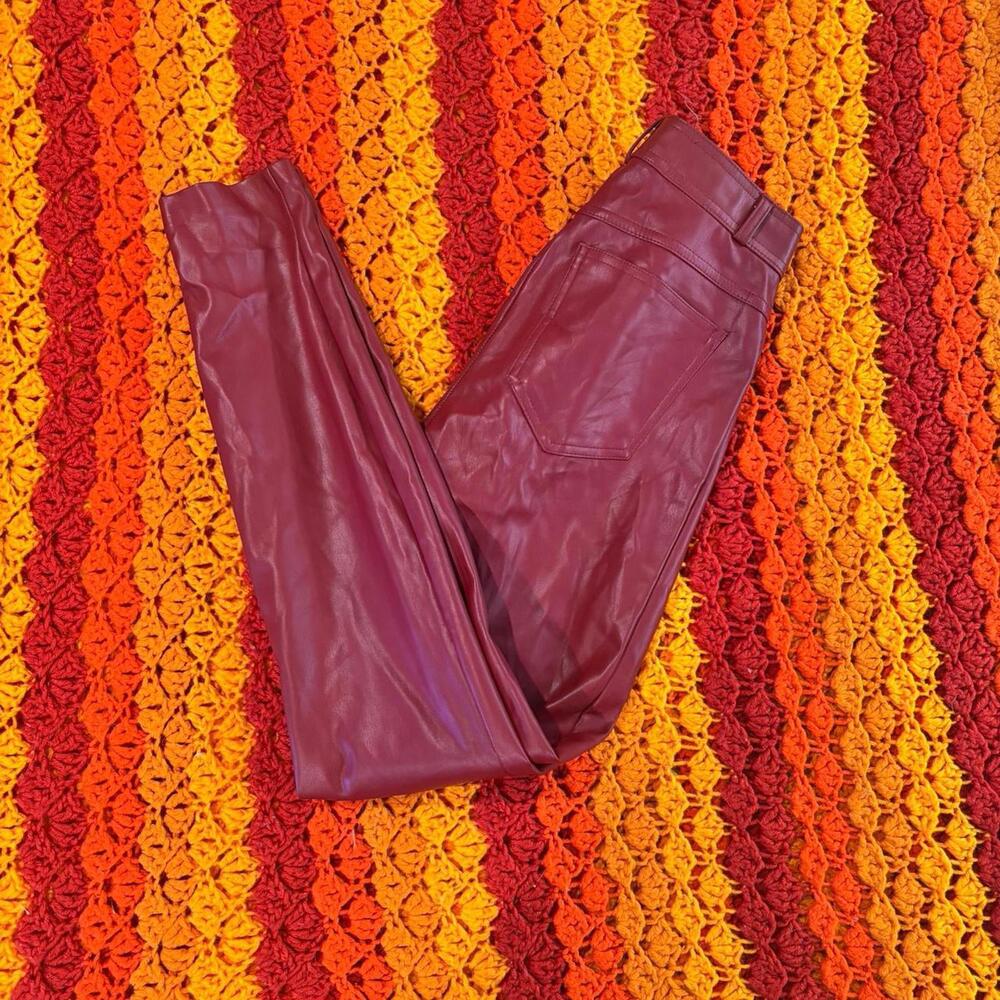 Zara Women's Red and Pink Trousers - Picture 3 of 3